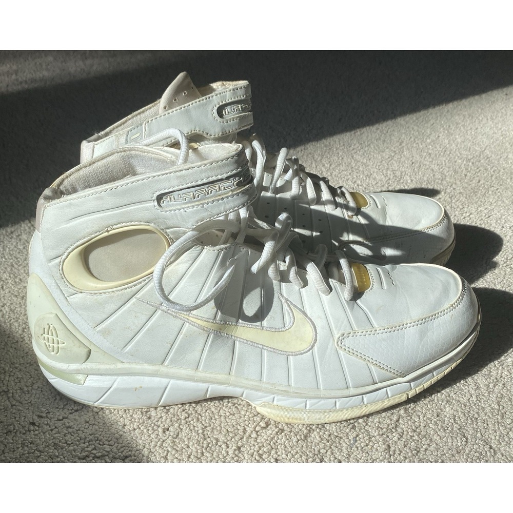 Nike 2004 White on White Patent Leather Huarache 2K4 Shoes Size 12 Men 041202
